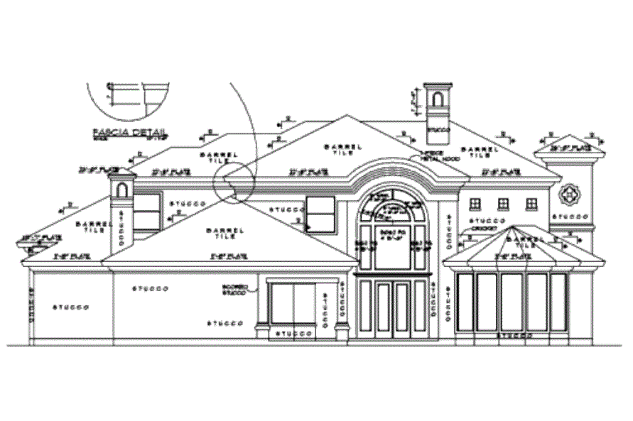 Home Plan Rear Elevation of this 3-Bedroom,4145 Sq Ft Plan -134-1013