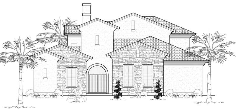 Mediterranean home (ThePlanCollection: Plan #134-1030)