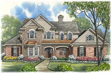 4-Bedroom, 4461 Sq Ft Luxury House Plan - 134-1114 - Front Exterior