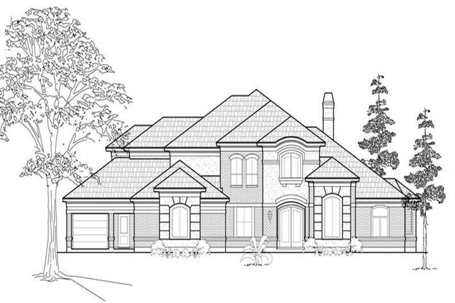 Home Plan Front Elevation of this 4-Bedroom,4354 Sq Ft Plan -134-1115