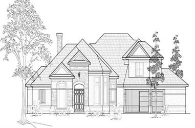 4-Bedroom, 3845 Sq Ft Luxury House Plan - 134-1129 - Front Exterior