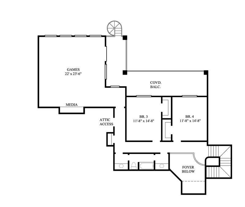 Floor Plan Second Story of Plan #134-1175
