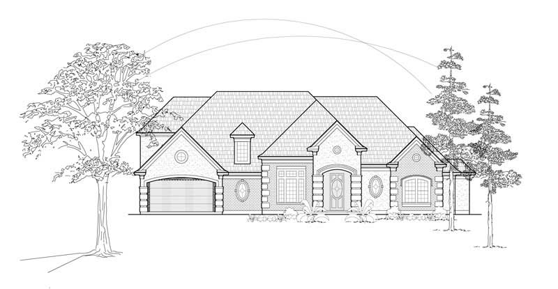 Front View of this 4-Bedroom, 4015 Sq Ft Plan - 134-1192