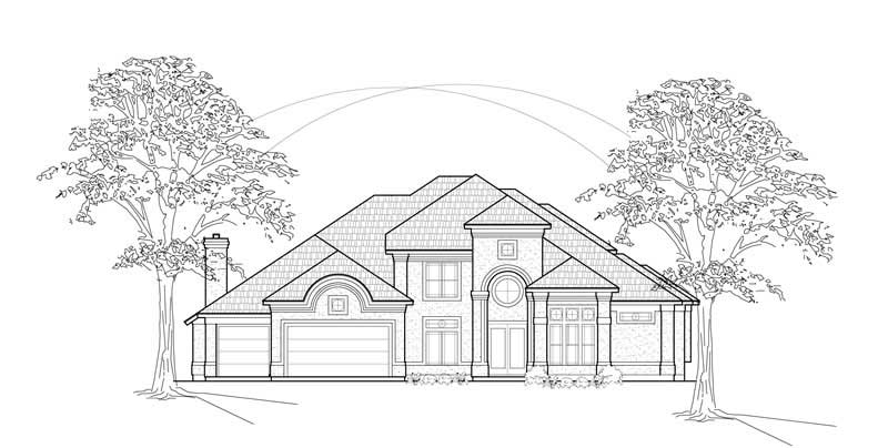 Front View of this 4-Bedroom, 4056 Sq Ft Plan - 134-1194