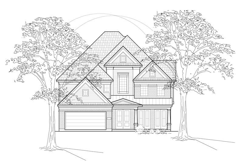 Front View of this 3-Bedroom, 3249 Sq Ft Plan - 134-1207