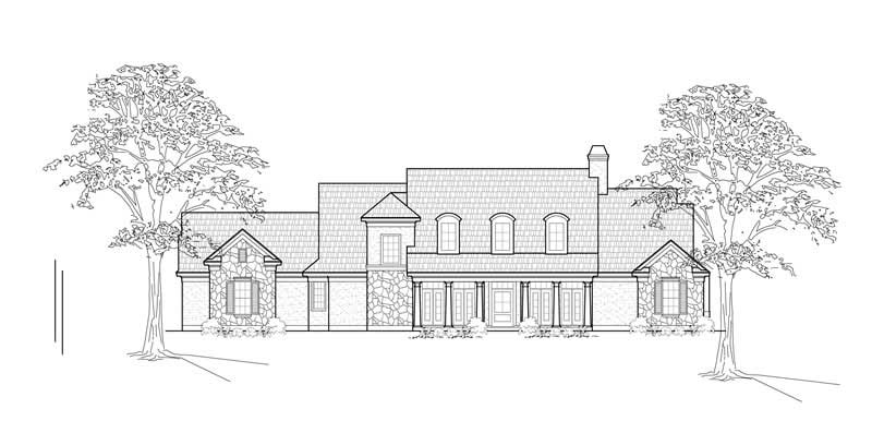 Home Plan Front Elevation of this 4-Bedroom,2963 Sq Ft Plan -134-1209