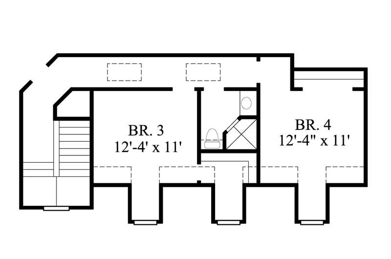 Floor Plan Second Story of Country Plan #134-1209