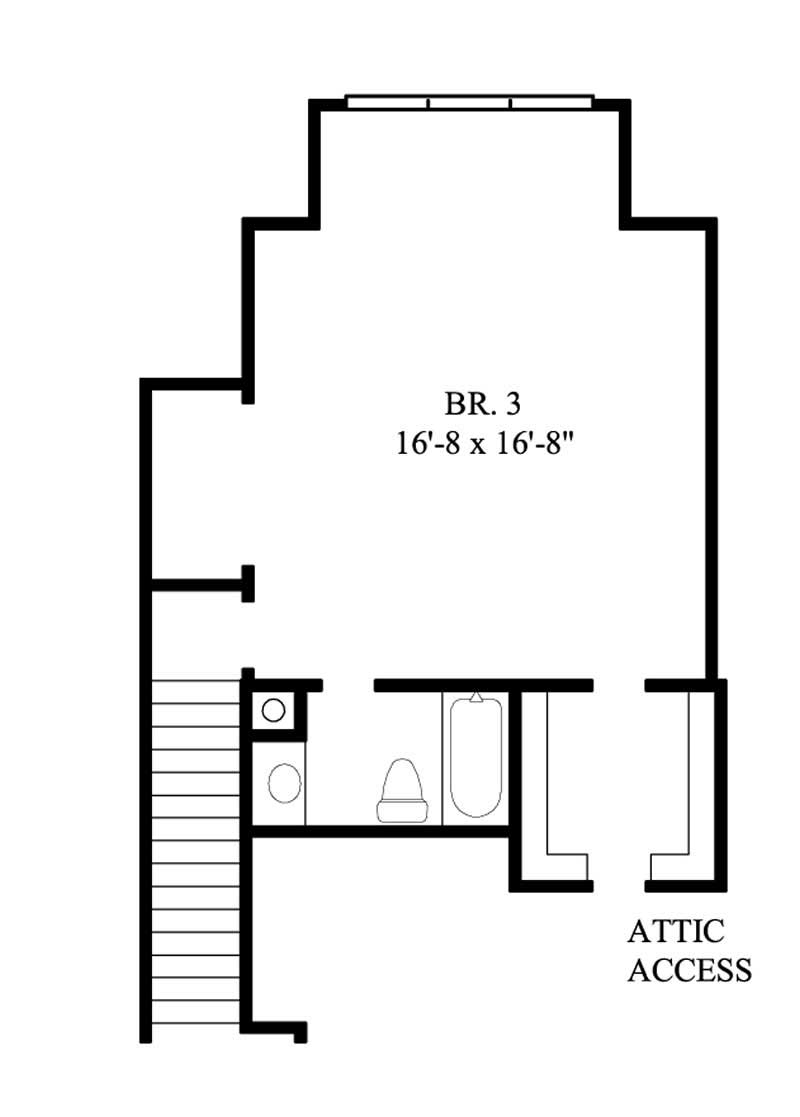 Floor Plan Second Story of Country Plan #134-1224