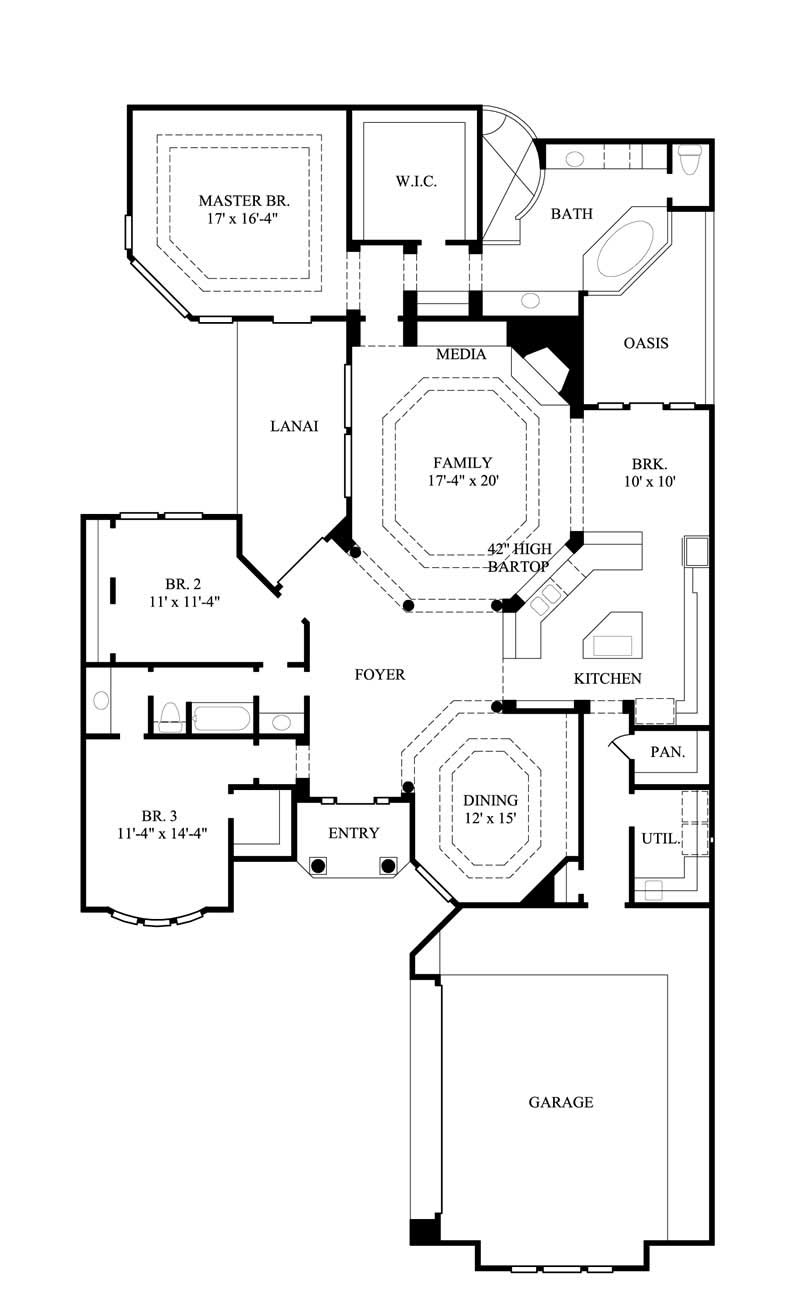 Floor Plan First Story of Contemporary Plan #134-1283