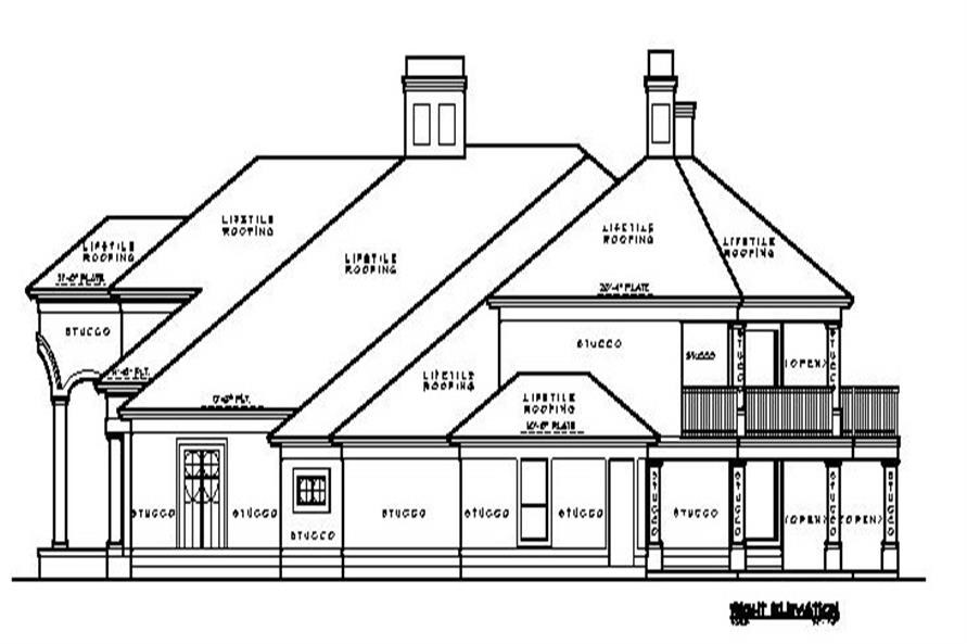 Home Plan Right Elevation of this 4-Bedroom,5314 Sq Ft Plan -134-1289