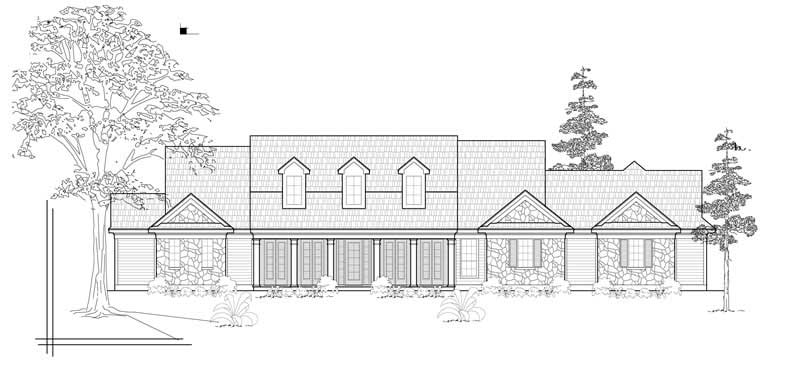 Home Plan Front Elevation of this 3-Bedroom,3298 Sq Ft Plan -134-1291