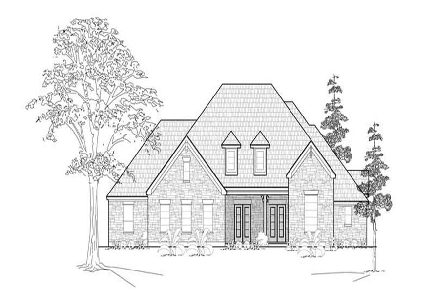 4-Bedroom, 3367 Sq Ft Country House Plan - 134-1293 - Front Exterior