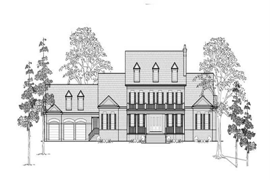 4-Bedroom, 6813 Sq Ft Colonial House Plan - 134-1302 - Front Exterior
