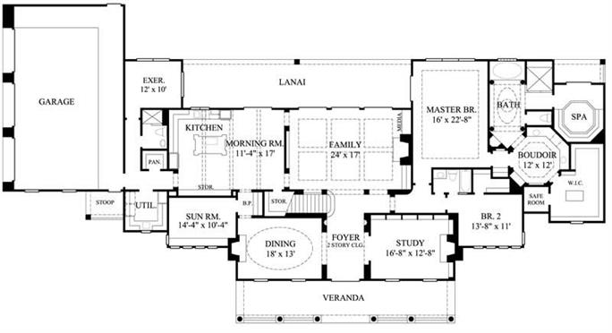 Full Set of two story 5 bedroom house plans 5,052 sq ft 