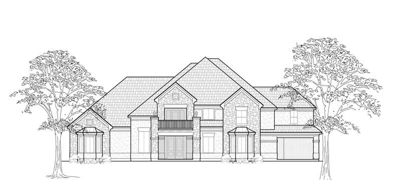 Front View of this 5-Bedroom, 5139 Sq Ft Plan - 134-1345