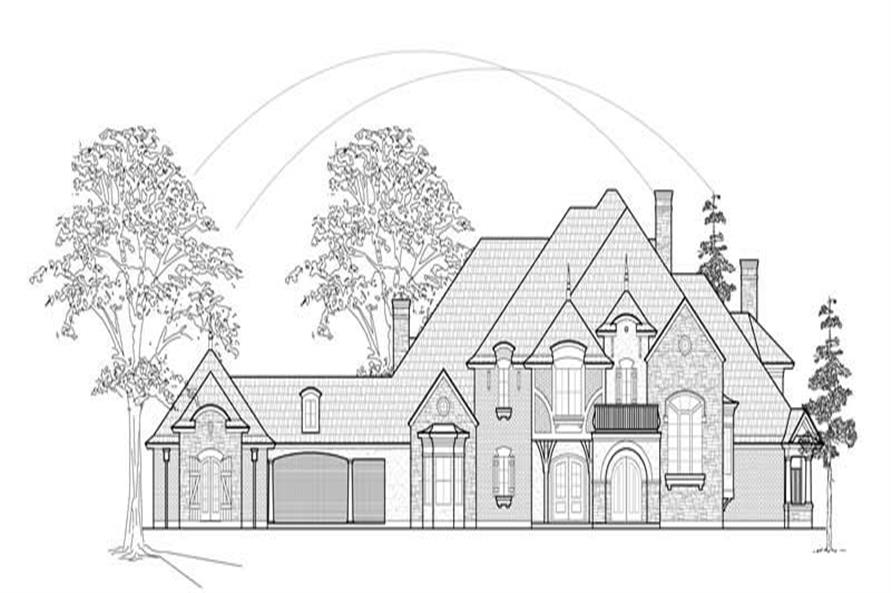 Home Plan Front Elevation of this 4-Bedroom,5303 Sq Ft Plan -134-1350