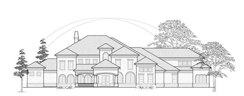 Front elevation of Luxury home (ThePlanCollection: House Plan #134-1352)