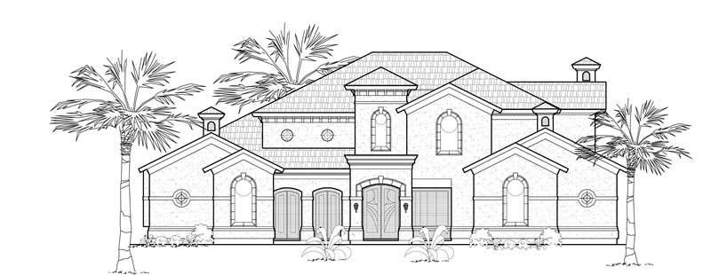 Mediterranean House Plans rendering.
