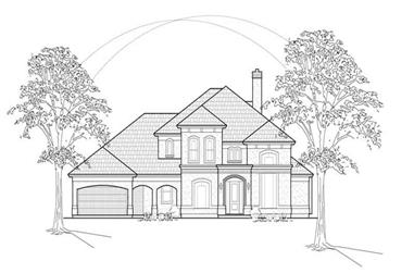4-Bedroom, 4089 Sq Ft Luxury House Plan - 134-1391 - Front Exterior