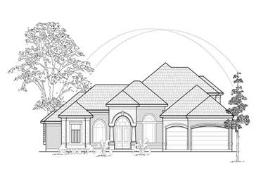 4-Bedroom, 3858 Sq Ft Luxury House Plan - 134-1413 - Front Exterior
