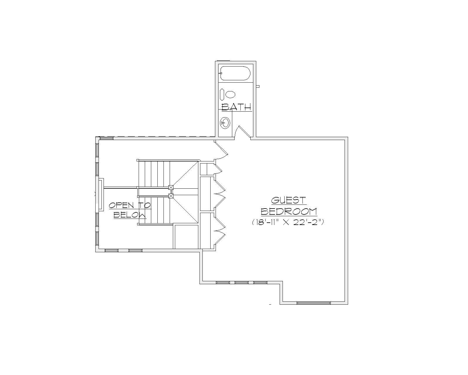Floor Plan Second Story of Country Plan #135-1024