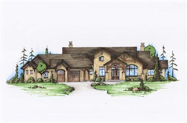 4-Bedroom, 3590 Sq Ft Country House Plan - 135-1029 - Front Exterior