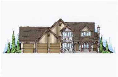 5-Bedroom, 2547 Sq Ft Country Home Plan - 135-1034 - Main Exterior