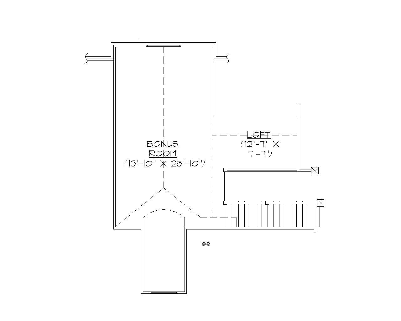 Floor Plan Second Story of Country Plan #135-1038