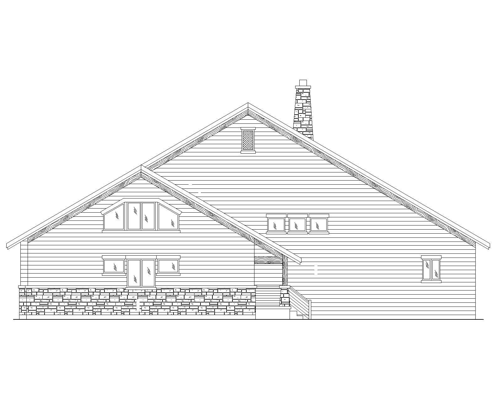 Home Plan Rear Elevation of this 4-Bedroom,2475 Sq Ft Plan -135-1039