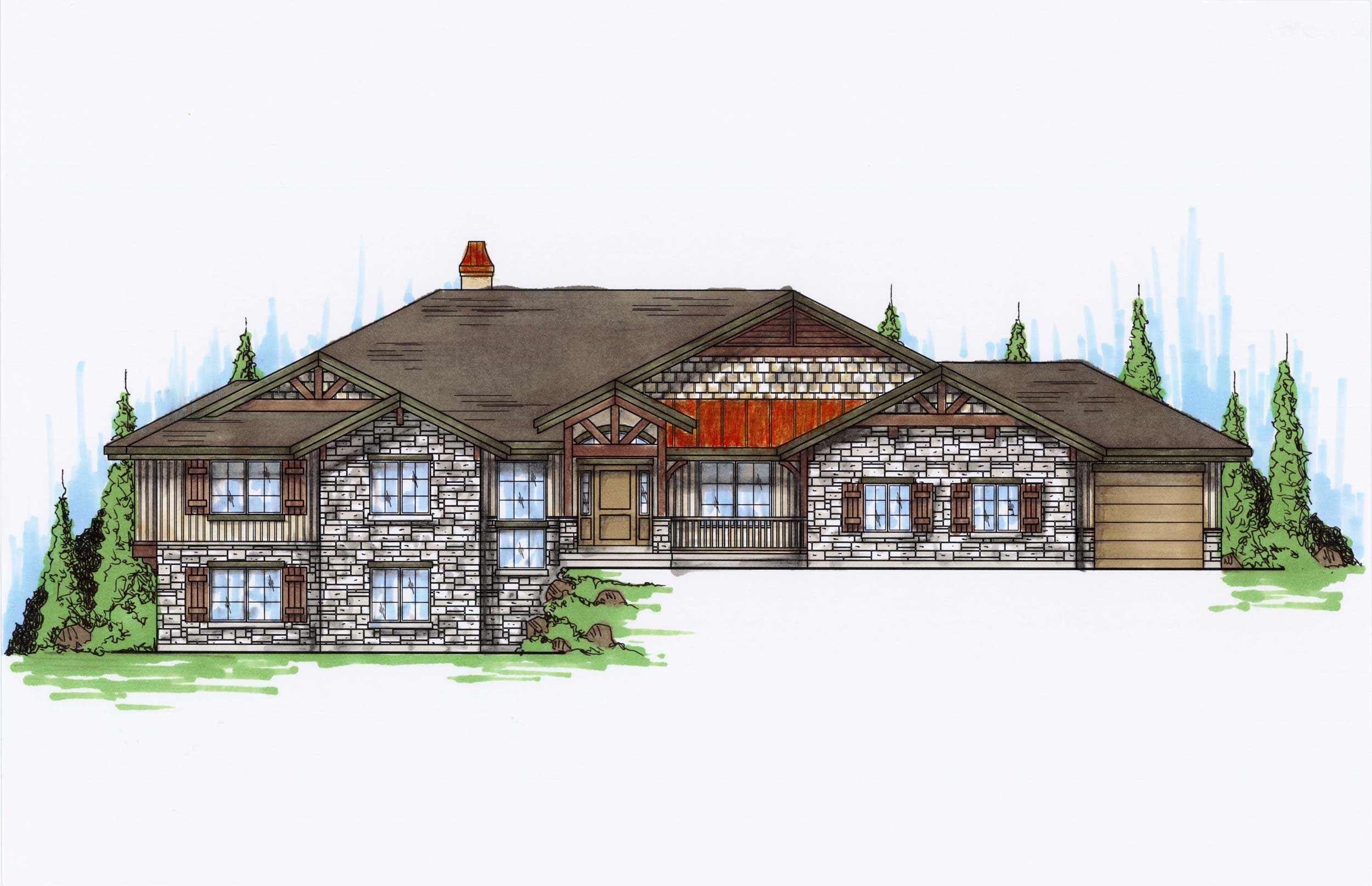 Color Rendering of this house plan