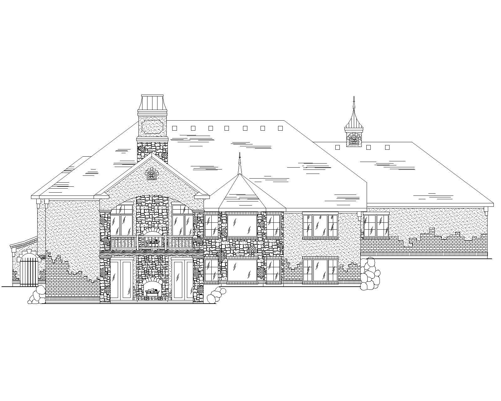 Home Plan Rear Elevation of this 5-Bedroom,2459 Sq Ft Plan -135-1047