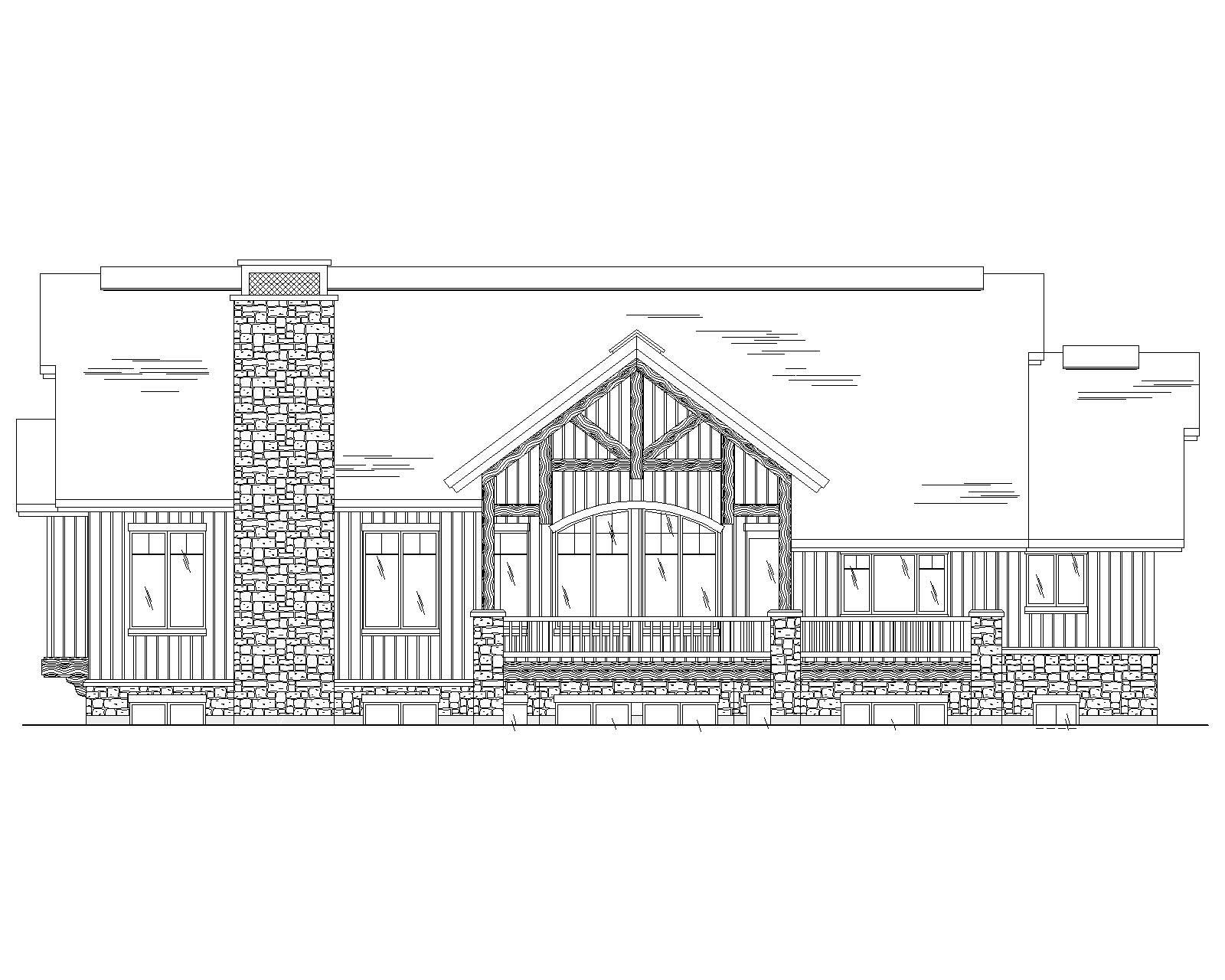 Home Plan Rear Elevation of this 5-Bedroom,2475 Sq Ft Plan -135-1048
