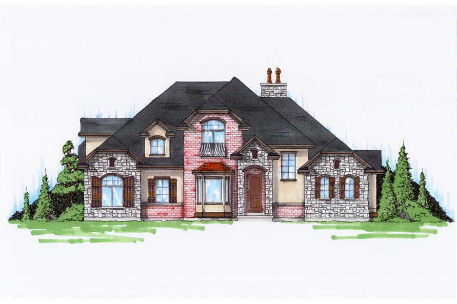 5-Bedroom, 2434 Sq Ft Traditional Home Plan - 135-1057 - Main Exterior