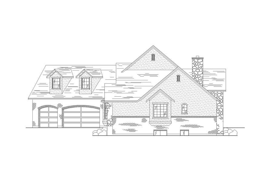 Home Plan Right Elevation of this 5-Bedroom,2260 Sq Ft Plan -135-1058