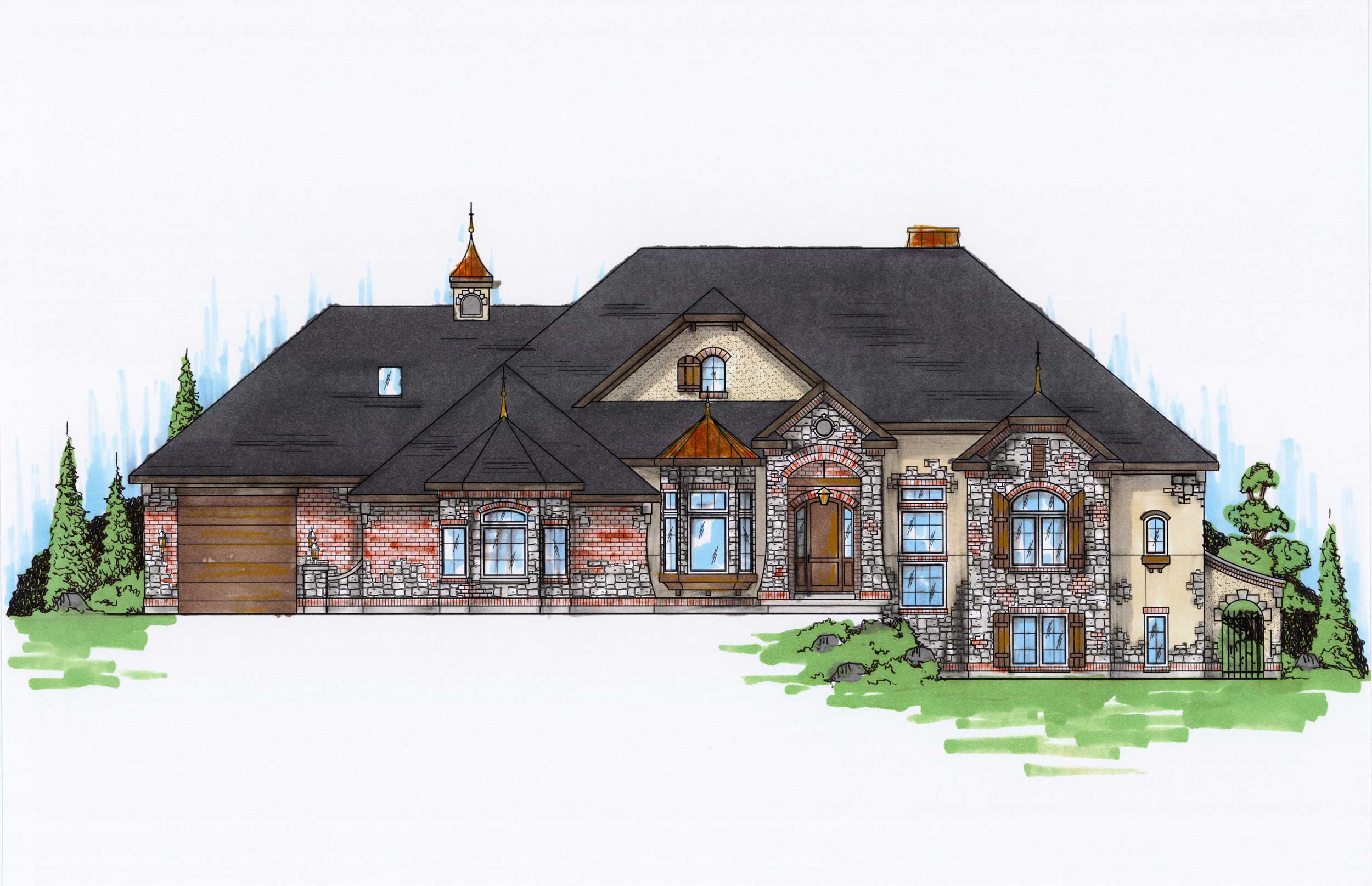 Color Rendering of this house plan