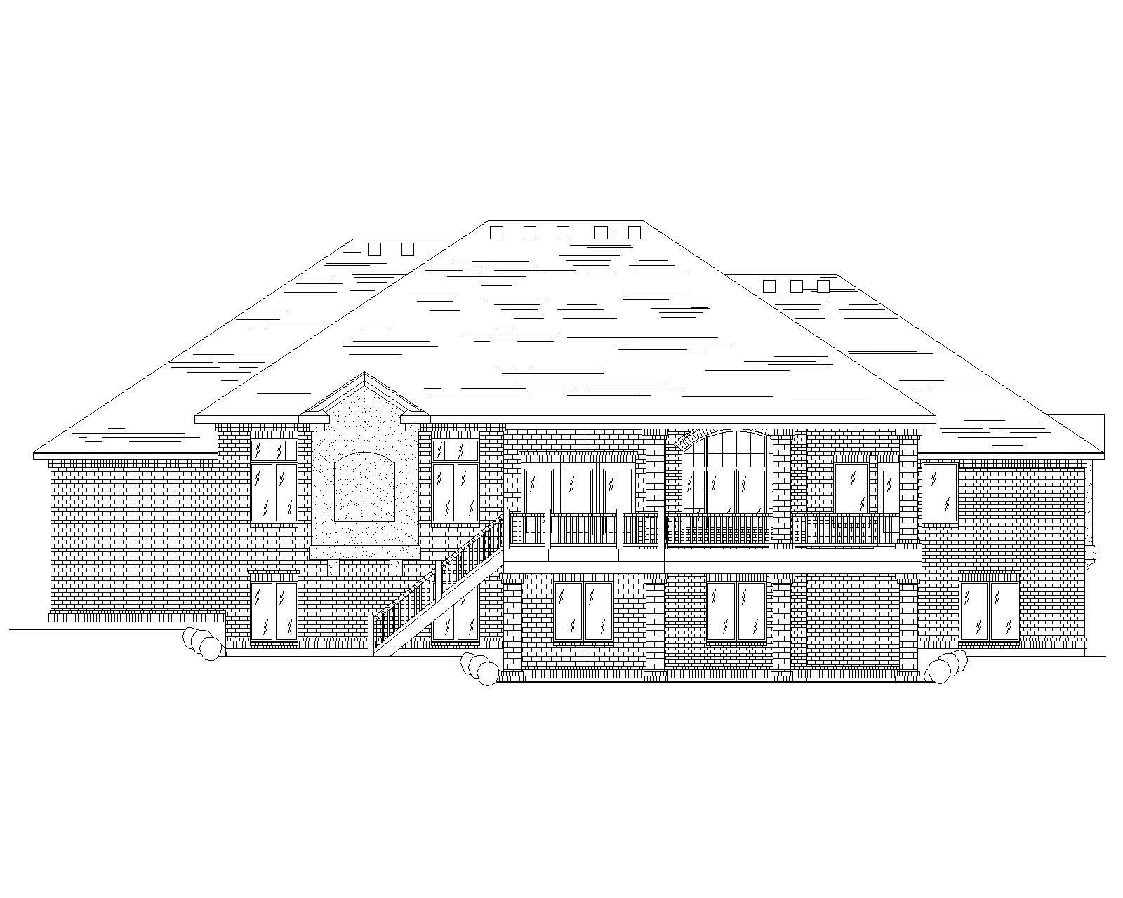 Home Plan Rear Elevation of this 5-Bedroom,2885 Sq Ft Plan -135-1070