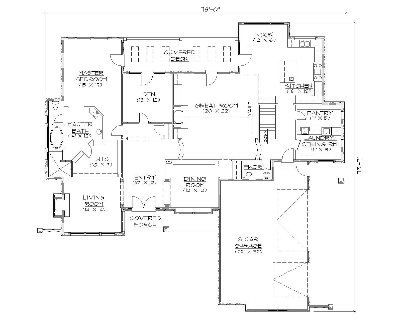 Floor Plan First Story of Contemporary Plan #135-1077
