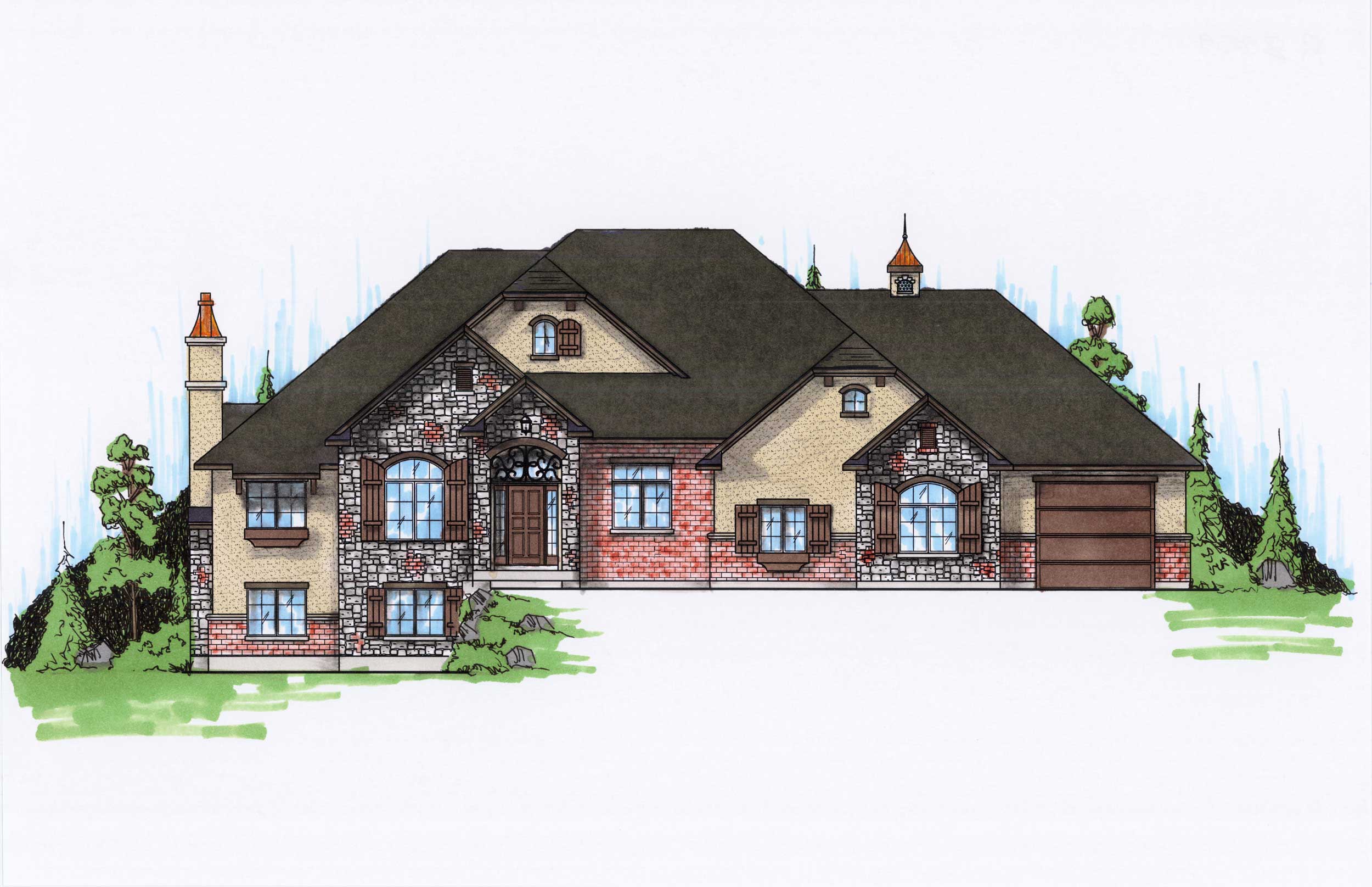 Color Rendering of this house plan