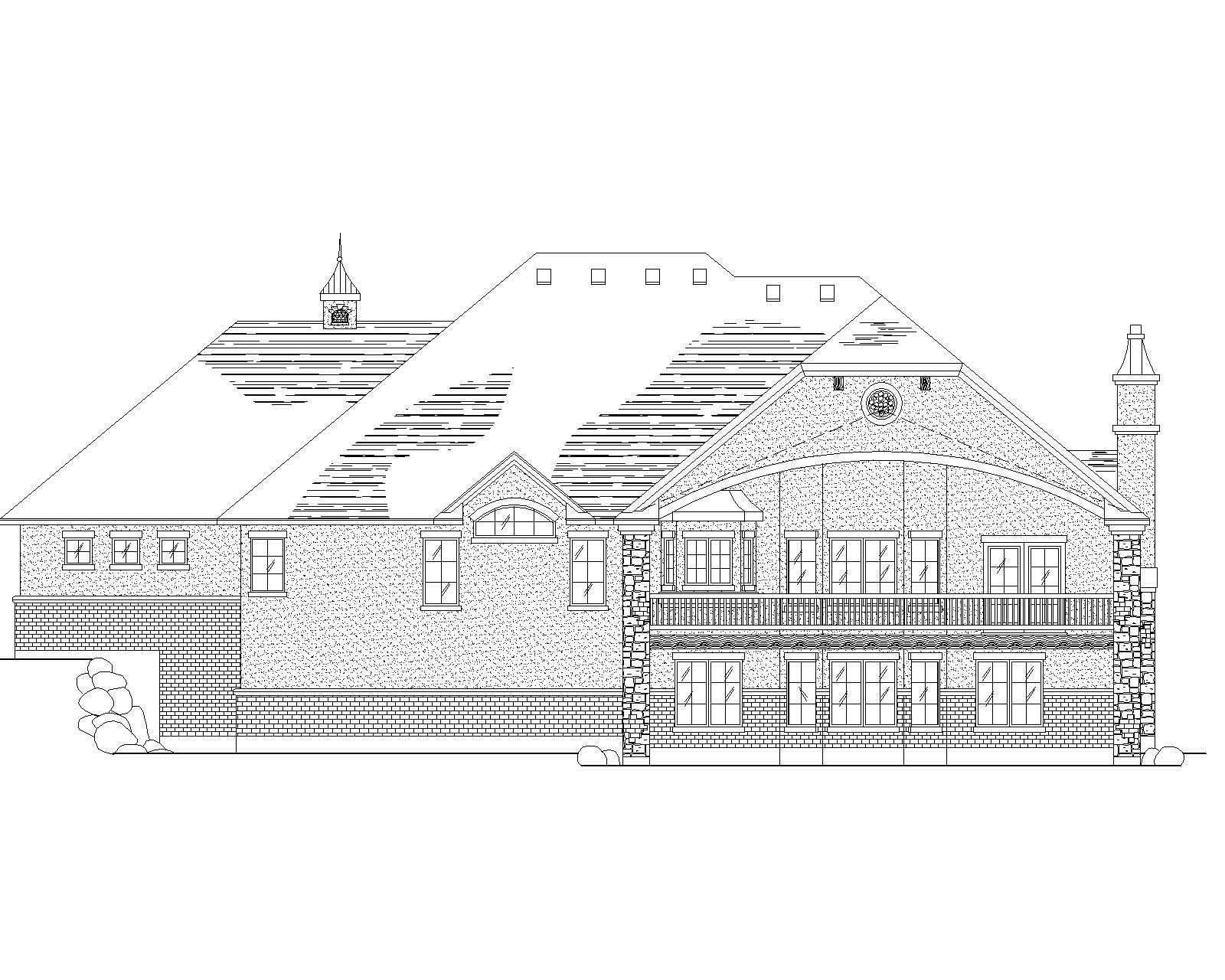 Home Plan Rear Elevation of this 5-Bedroom,2759 Sq Ft Plan -135-1081