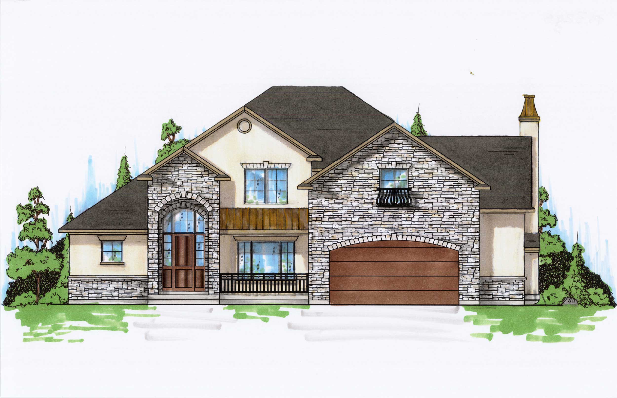Color Rendering of this house plan