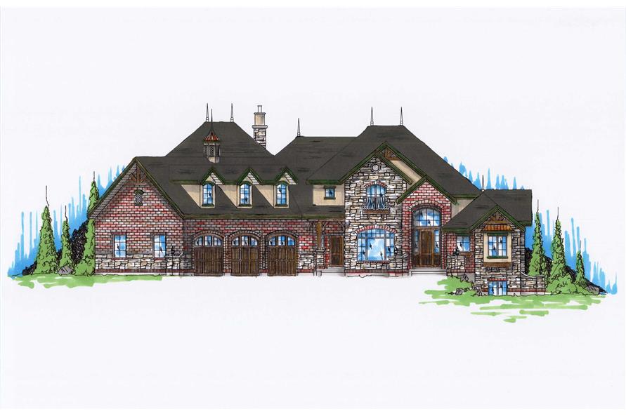 4-Bedroom, 4266 Sq Ft Luxury House - Plan #135-1093 - Front Exterior