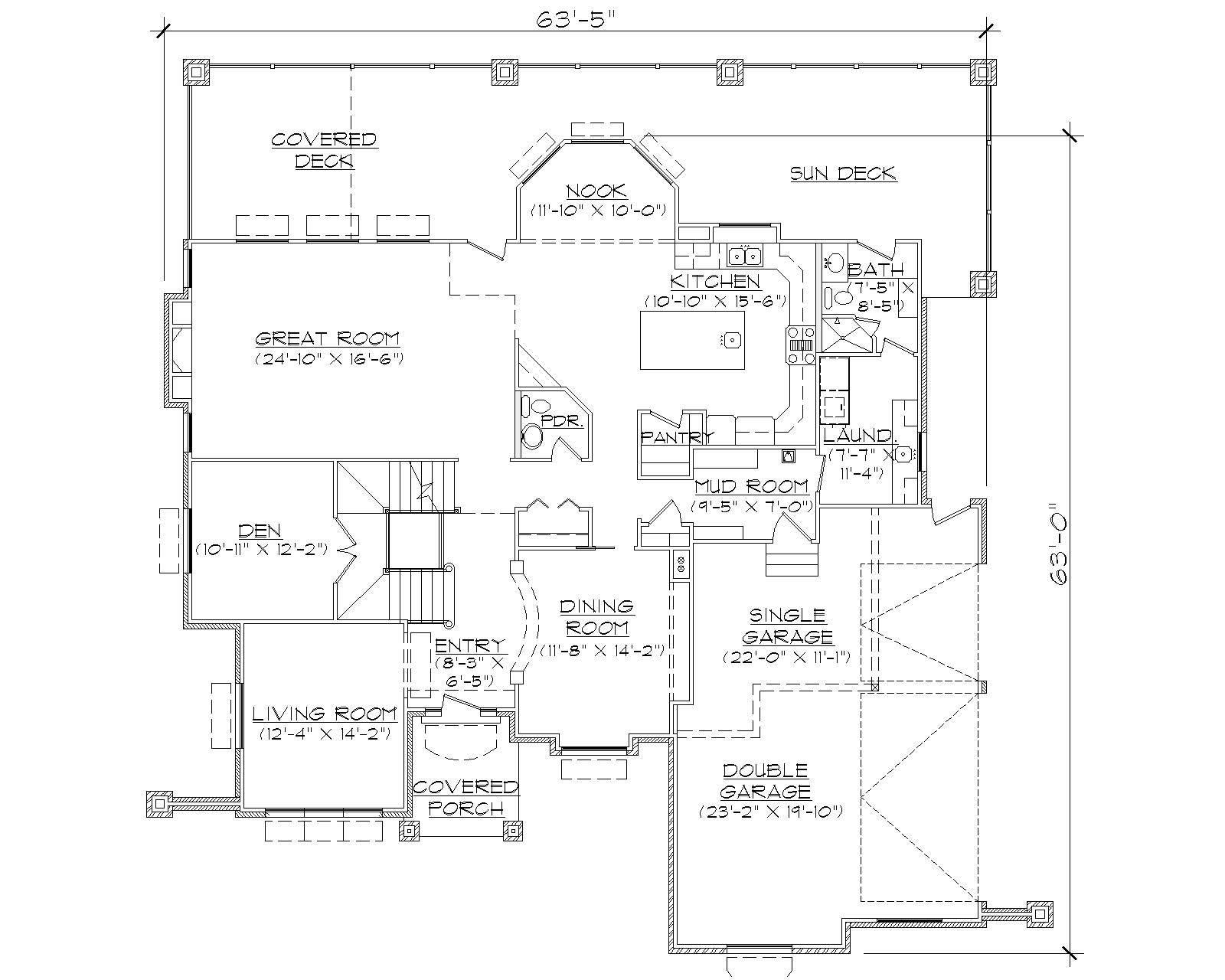 Floor Plan First Story of Luxury Plan #135-1096