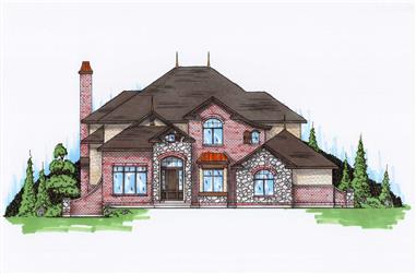 6-Bedroom, 5564 Sq Ft Luxury House Plan - 135-1096 - Front Exterior