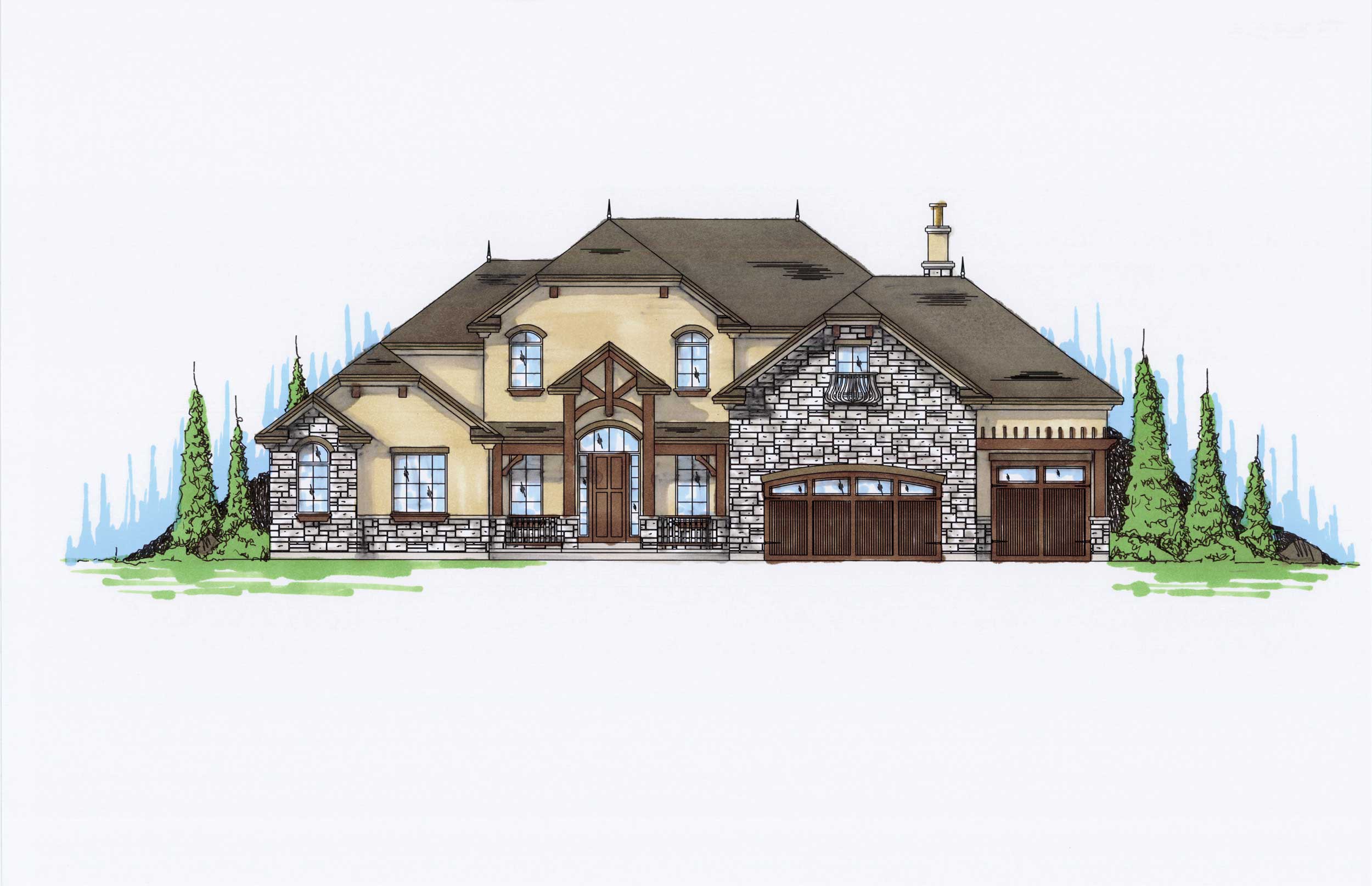 Color Rendering of this house plan