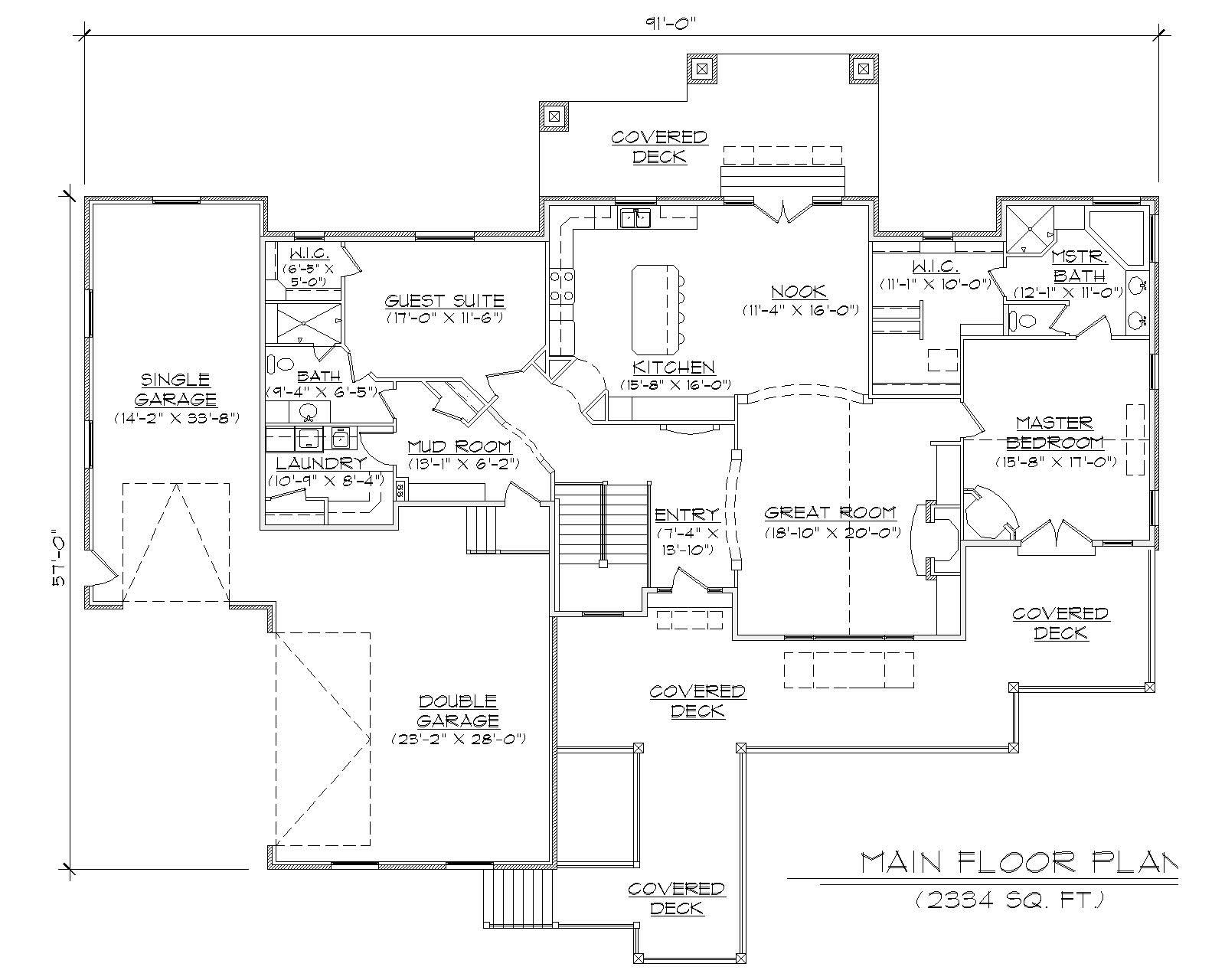 Floor Plan First Story of Plan #135-1115