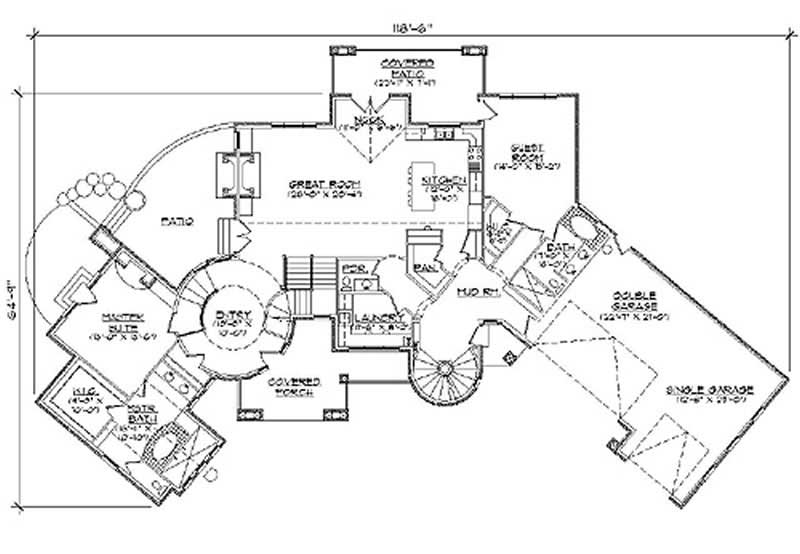 Floor Plan First Story of Plan #135-1118