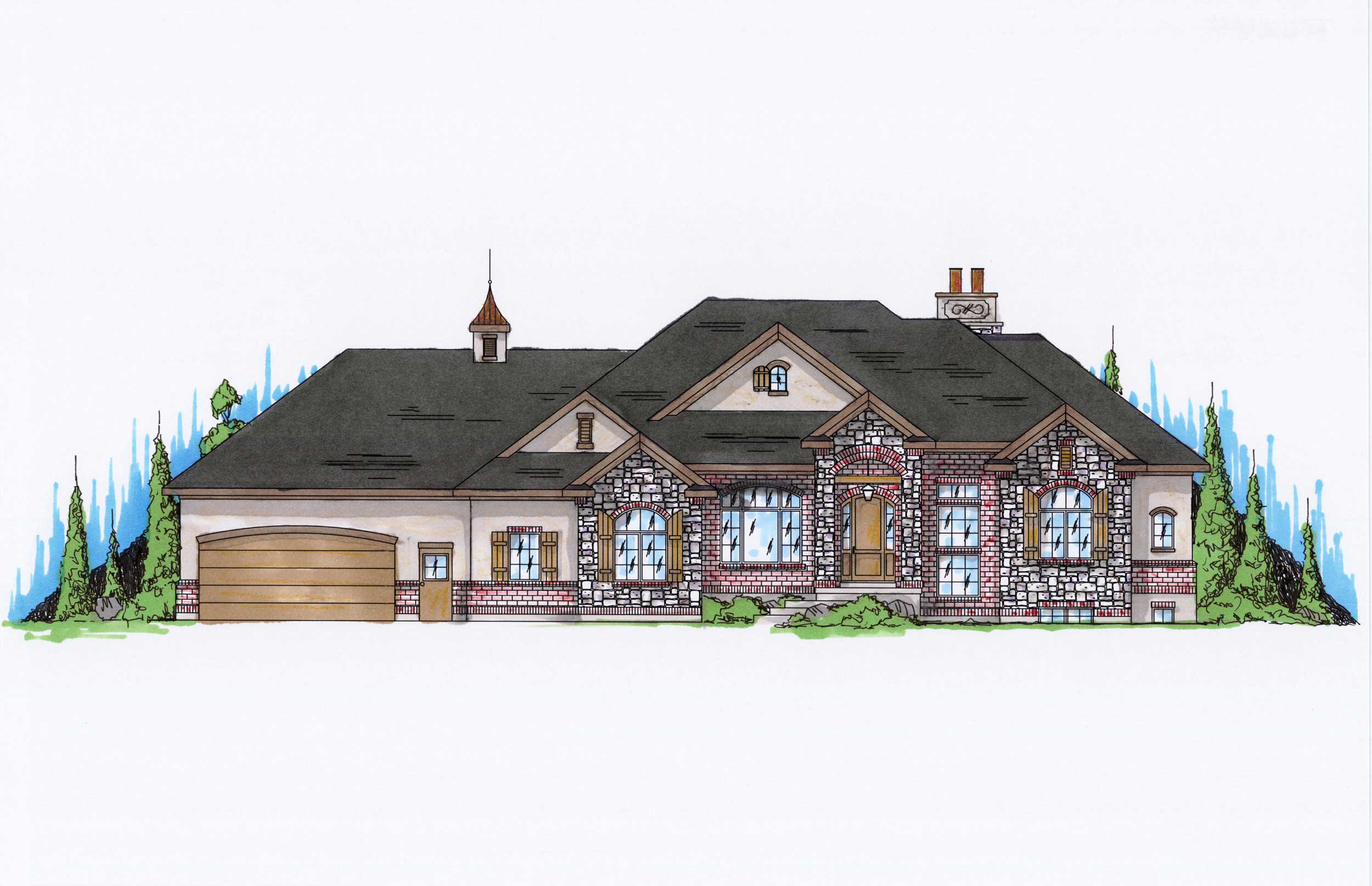 Color Rendering of this house plan