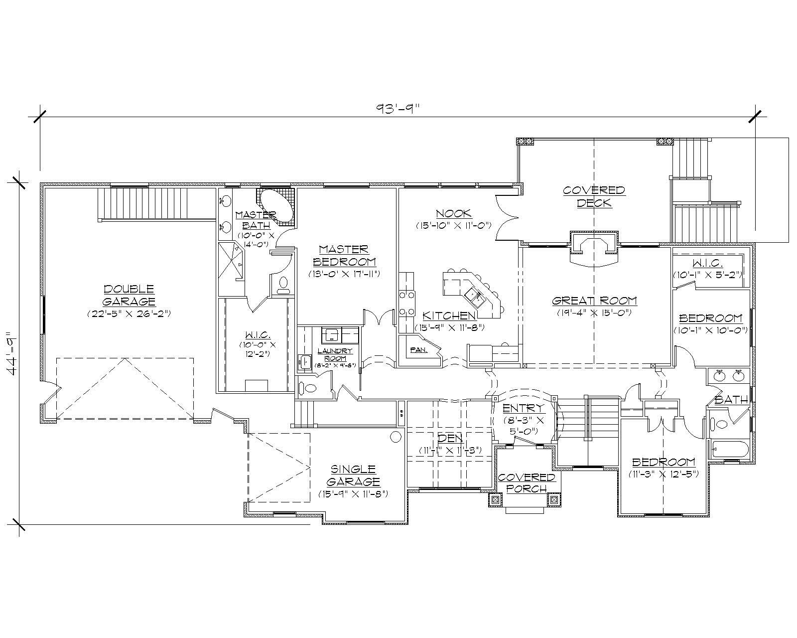 Floor Plan First Story of Country Plan #135-1137