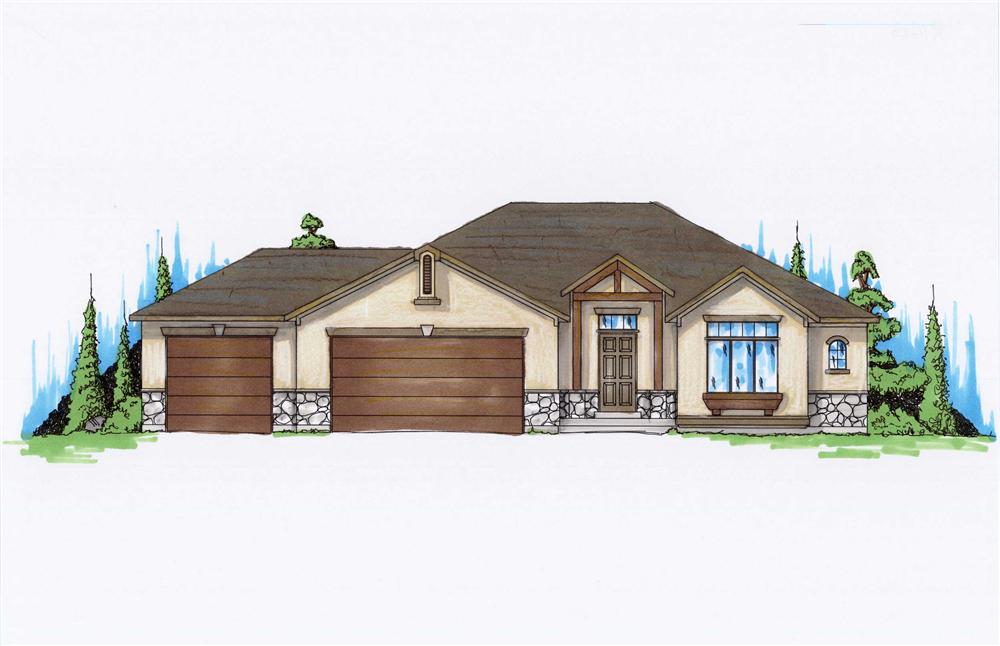 Front elevation of Country home (ThePlanCollection: House Plan #135-1140)