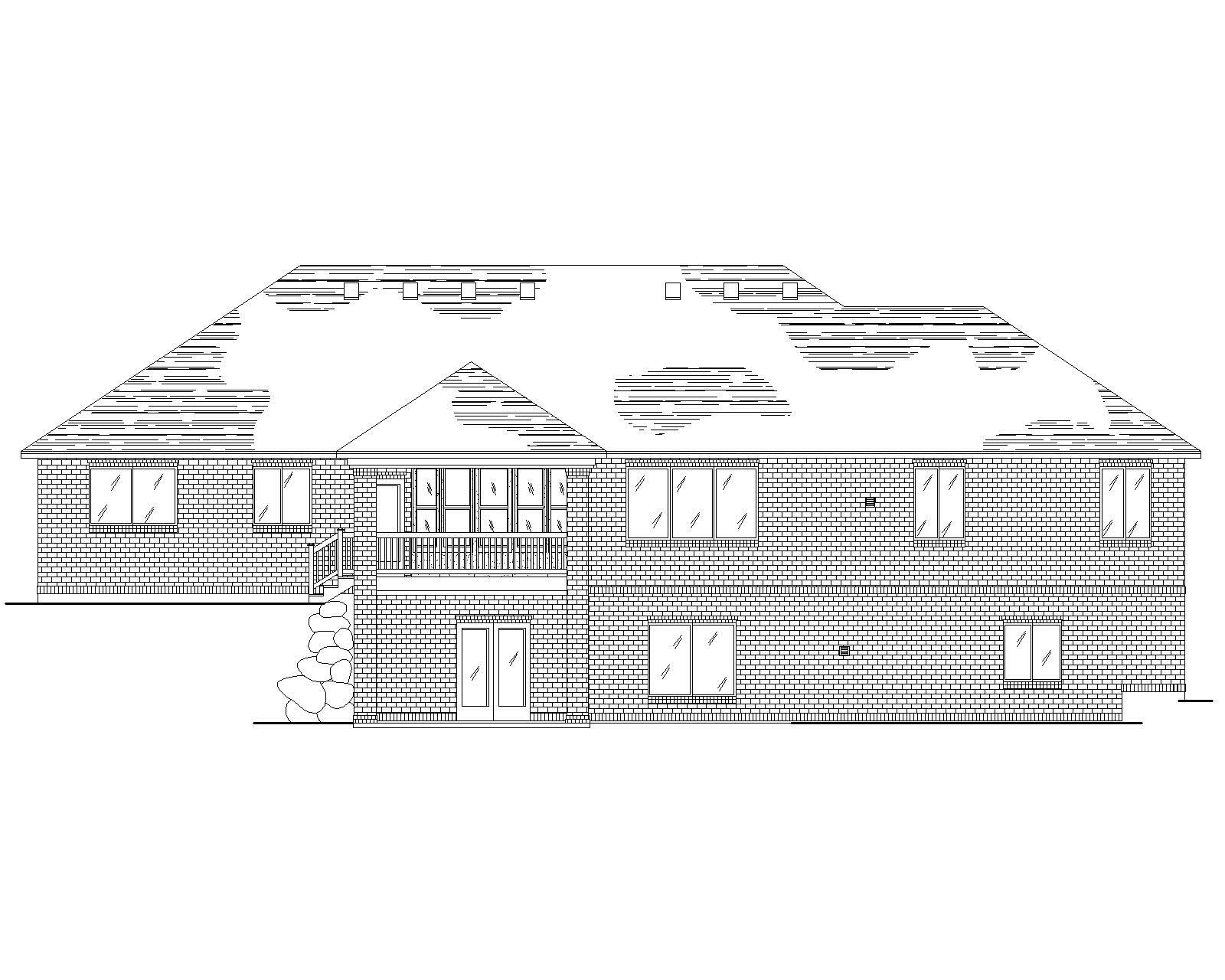 Home Plan Rear Elevation of this 4-Bedroom,2230 Sq Ft Plan -135-1144